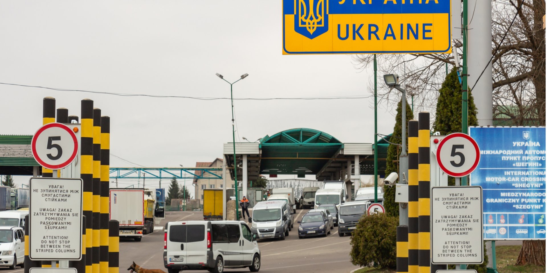 samochodowy punkt kontrolny na Ukrainę