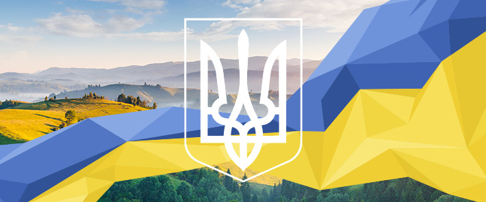 Flaga i godło Ukrainy